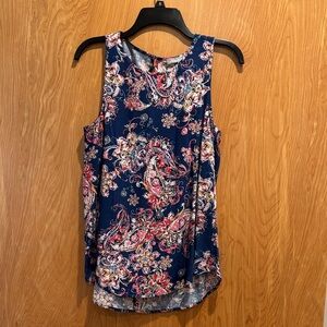 Daniel Rainn Navy Floral Paisley Blouse